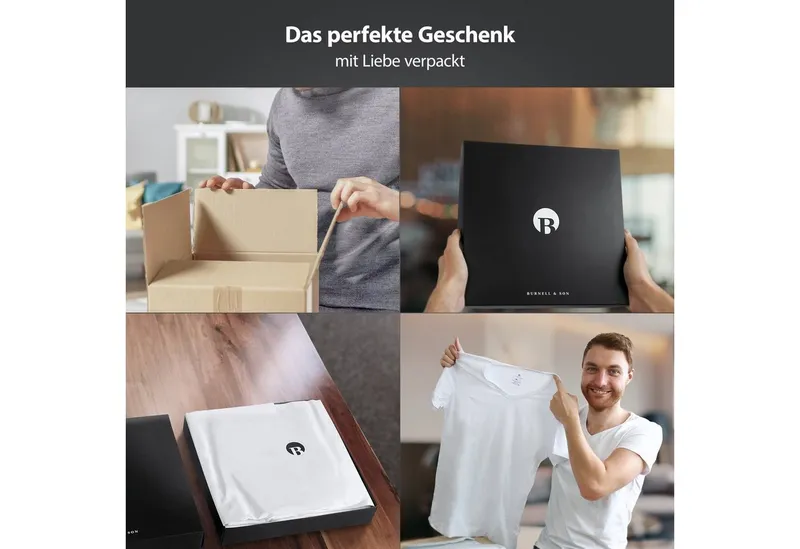 Burnell & Son Burnell & Son T-Shirt Unterhemd Unterziehshirt Kurzarm und Rundhals für Herren aus Baumwolle (Packung, 3-tlg., 3er-Pack), Schwarz, – Produktbild 5 von 5
