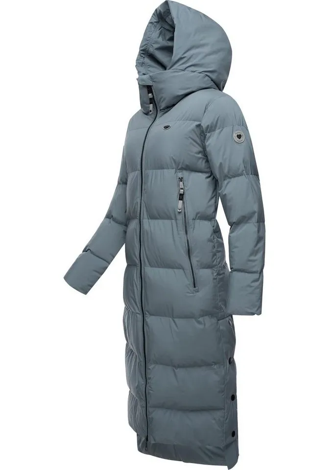 ragwear ragwear Wintermantel Patrise Extralanger Damen Winter Steppmantel mit Gehschlitzen, Grau, – Produktbild 2 von 4