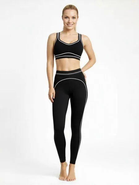 Yoga Hero Yoga Leggings Damen – Contrast Heartline Schwarz – Nachhaltige Sportleggings – Yoga Hero, Schwarz, – Produktbild 4 von 4