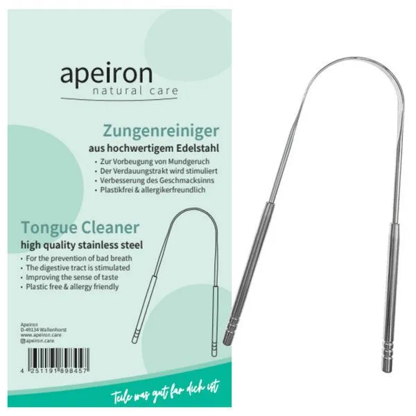 Apeiron Apeiron Zungenreiniger aus Edelstahl in Silber – Produktbild 3 von 5