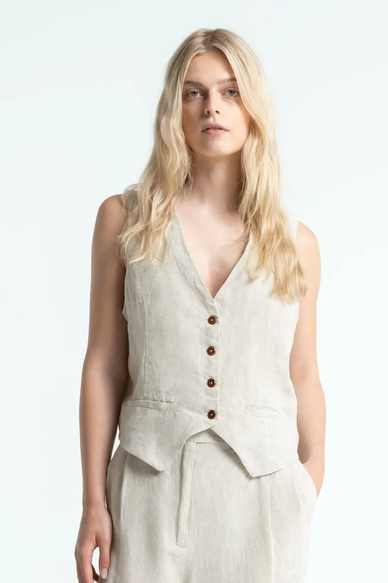 Kings Of Indigo Kings of Indigo Damen vegan Oberteil Lucia Beige, Beige, – Produktbild 1 von 1