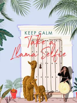 Photocircle Photocircle Poster / Leinwandbild - Llama Selfie – Produktbild 1 von 1