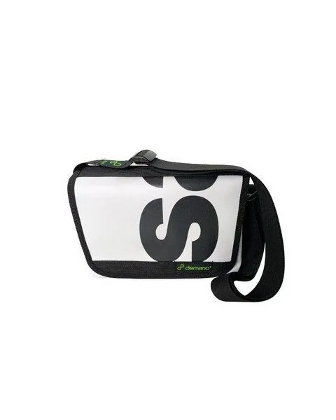 DEMANO DEMANO Kleine Schultertasche aus Recycelte Bannern Universitat XS, Weiss, – Produktbild 1 von 4