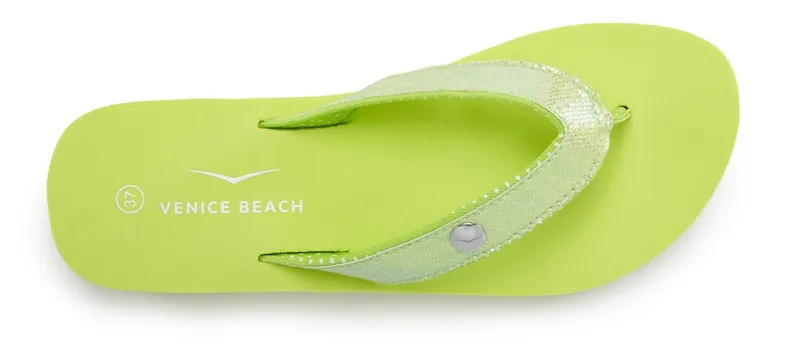 VENICE BEACH VENICE BEACH Sandale, Badeschuh, Badelatsche, Flip Flop, Badeschlappe, Pantolette Badezehentrenner Zehentrenner mit wasserabweisender und leichter Sohle VEGAN, Grün, – Produktbild 5 von 5
