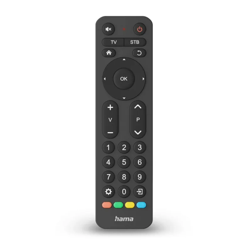 Hama Hama Universal-Fernbedienung TV, Infrarot, für 2 Geräte, große Tasten, lernfähig – Produktbild 1 von 5