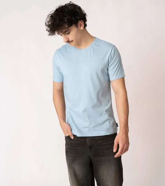Gary Mash GARY MASH Herren Basic T-Shirt aus Biobaumwolle, Hellblau, – Produktbild 3 von 4