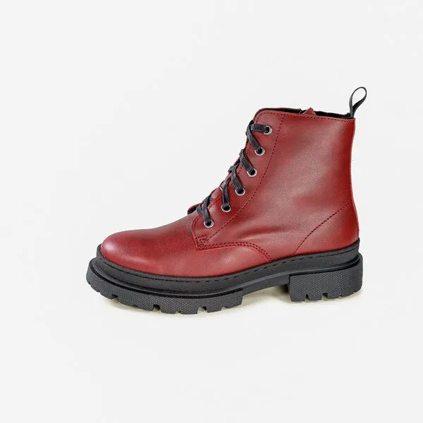 Fairticken Fairticken Stiefel Vegan GRANDOLA gefüttert mit Reißerverschluß (Microfaser), Rot, – Produktbild 2 von 4