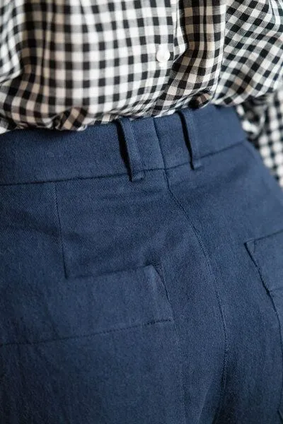 Jyoti - Fair Works Jyoti - Fair Works Bio-Baumwollflanell Hose Santosh, Grau-blau, – Produktbild 4 von 4