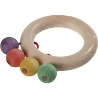 Nic natürlich spielen Beißring aus Ahorn- und Buchenholz für Babys Farbenfroher Greifling für die Kleinsten, Natur, mehrfarbig, – Produktbild 1 von 1