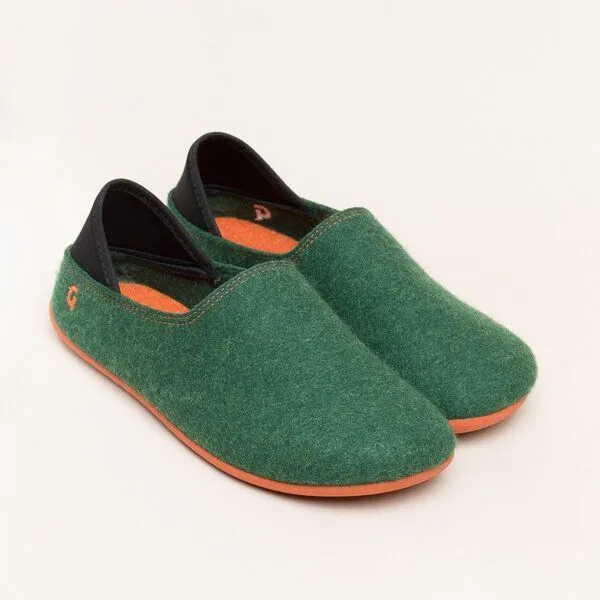 Gottstein Gottstein Filzhausschuh Wool Slip-On aus 100% Schurwolle - für Damen & Herren - Rutschfeste Gummisohle, Grün, – Produktbild 1 von 4