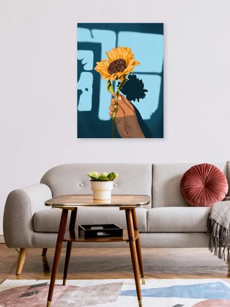 Photocircle Photocircle Poster / Leinwandbild - What You Think, You Become. Sunflower Still Life – Produktbild 2 von 4