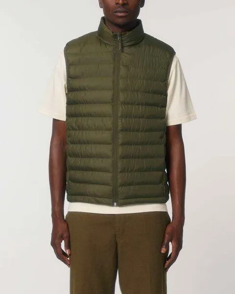 YTWOO YTWOO Herren Steppweste aus komplett recycelten Materialien, Khaki, – Produktbild 3 von 4