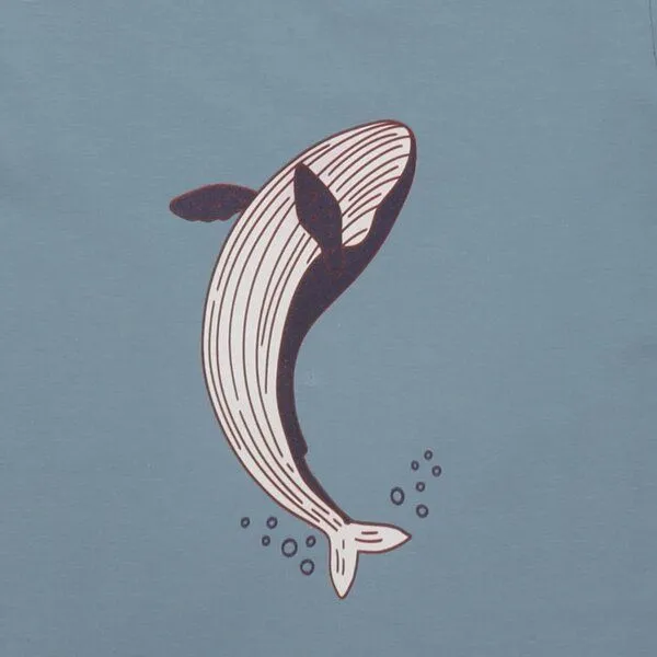Walkiddy Kinder T-Shirt GOTS zertifiziert, hellblau, Wal- & Schildkröten-Motiv, Bio-Baumwolle, weich – Walkiddy, Blau, – Produktbild 2 von 2