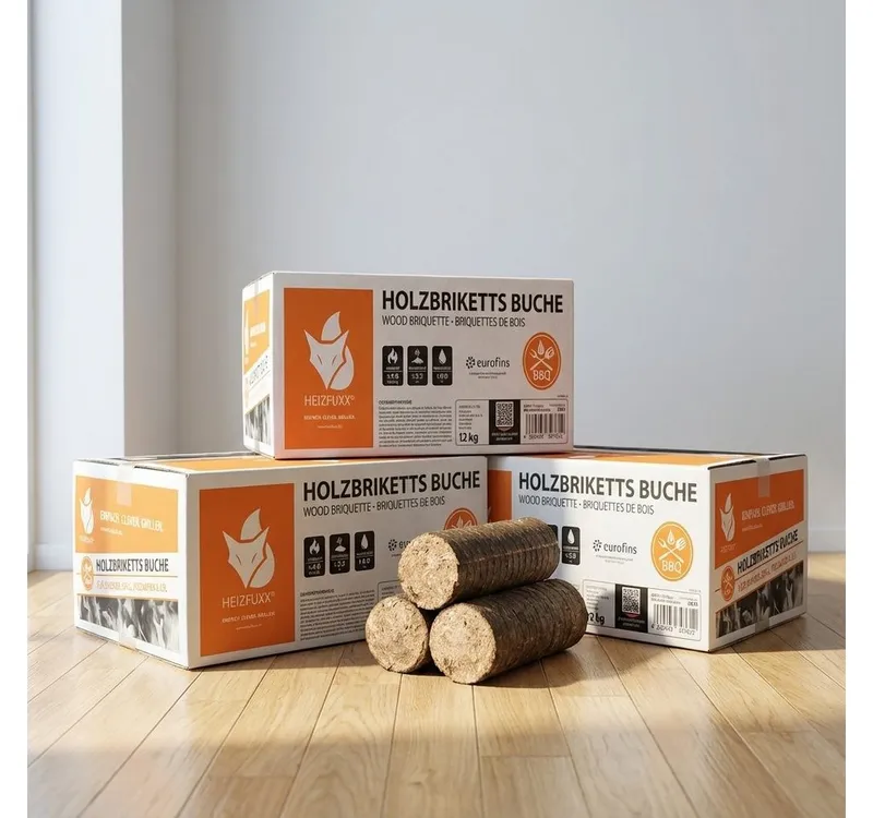HEIZFUXX Holzbriketts Nestro M Holzbriketts Hartholz im Karton, 24 kg, (Paket, 2-St) – Produktbild 4 von 5