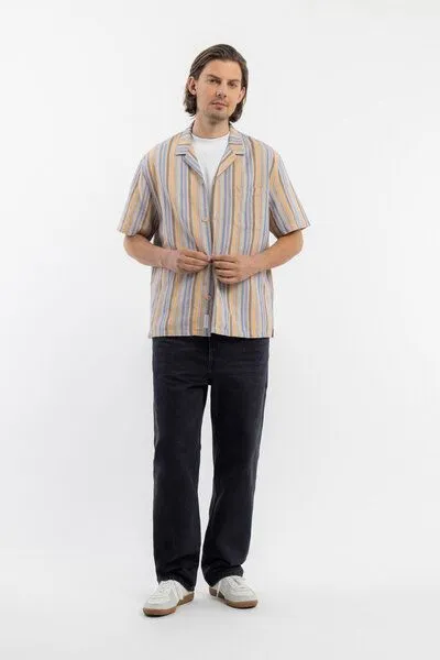 Rotholz Rotholz Bowling Shirt Leinen Mix, Gestreift, – Produktbild 3 von 4