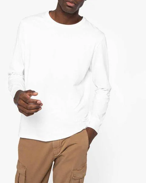 YTWOO YTWOO EcoSleeve Unisex Bio-Baumwolle Langarmshirt, Weiß, – Produktbild 3 von 4