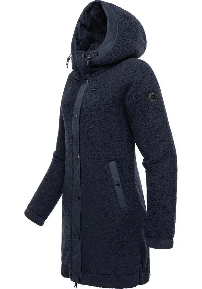 ragwear ragwear Outdoorjacke Cousy flauschige Übergangsjacke mit Teddyfell und Kapuze, Blau, – Produktbild 3 von 3
