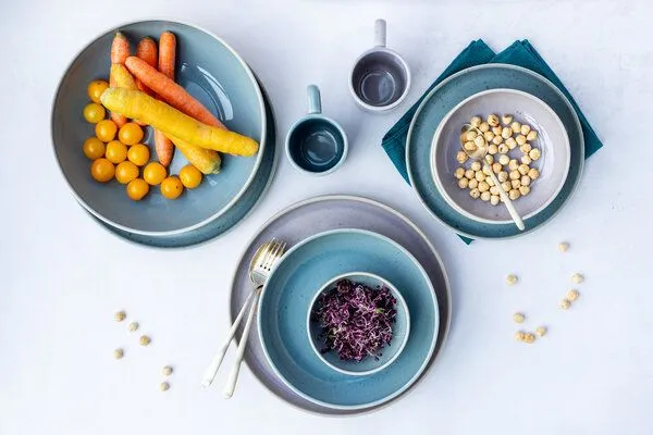 Mäser Mäser Tafelservice 8-tlg. "Candy" Steinzeug, Blau, – Produktbild 3 von 5
