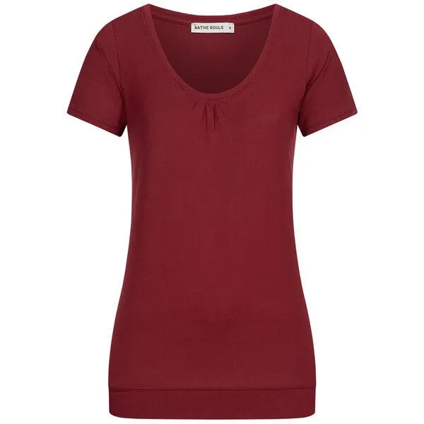 NATIVE SOULS NATIVE SOULS Lyocell T-Shirt Damen, Dark red, – Produktbild 1 von 1