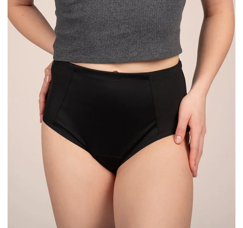 Taynie Taynie Inkontinenzslip Highwaist ultra Inkontinenzunterwäsche / Inkontinenzslip aus Bio Baumwolle, Schwarz, – Produktbild 2 von 5