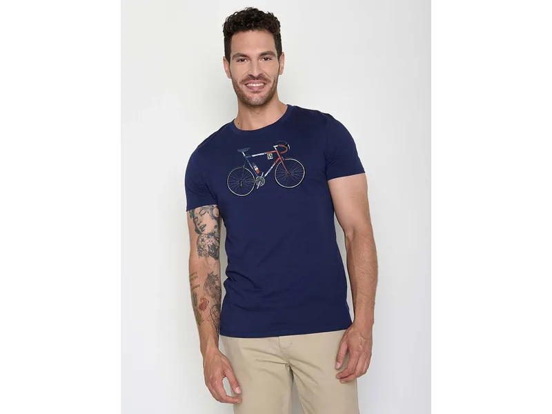 GreenBomb GreenBomb Bike Jacques Guide - Sportliches T-Shirt aus Bio-Baumwolle, Blau (marineblau), – Produktbild 1 von 5
