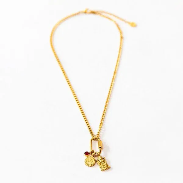 Divasya Divasya Lakshmi Halskette | vergoldeter Edelstahl | Kette mit Anhänger – Produktbild 4 von 4