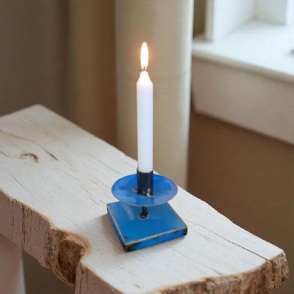 Moogoo Creative Africa Moogoo Creative Africa Kerzenständer aus recycelten Ölfässern | Industrial Design Upcycling Kerzenhalter, Türkis/hell blau, – Produktbild 1 von 2