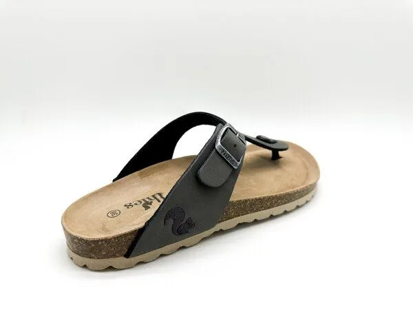 thies Vegane thies ® Eco Bio Thong Sandale aus rec. PET mit Kork-Tieffussbett MEN, Stonehenge, – Produktbild 3 von 4