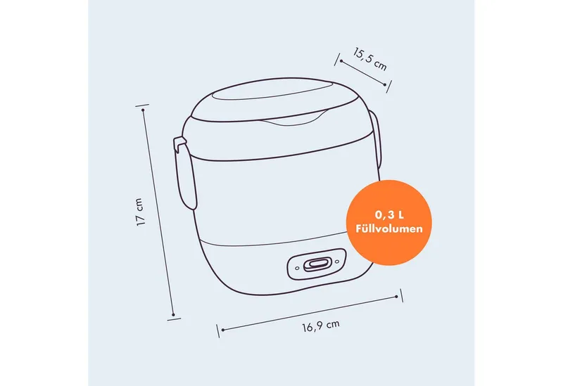 Reishunger Reishunger Reiskocher Mini – 0,3 L– Keramikbeschichtung – 2 Portionen – in 4 Farben, 120 W, Handliche Größe für kleine Haushalte und unterwegs, Blau, – Produktbild 5 von 5