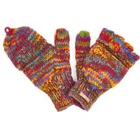 short'n'pietz short'n'pietz Schurwollhandschuhe, handgestrickt, bunt gemustert, Bunt meliert, – Produktbild 1 von 1