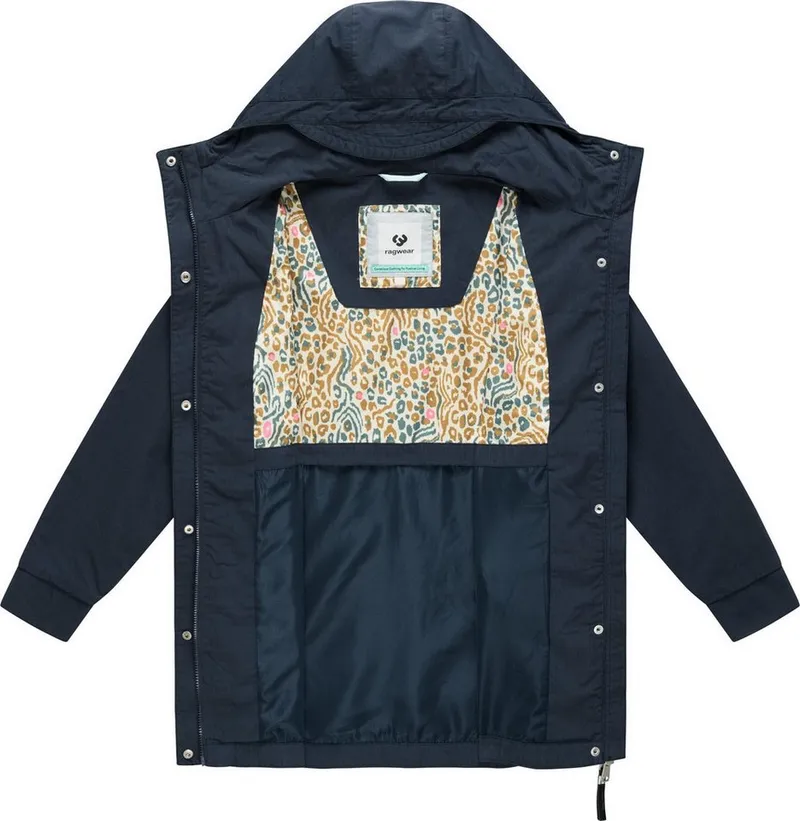 ragwear ragwear Kurzmantel Lamyja B Leichter Oversize-Übergangsparka mit Kapuze, Blau, – Produktbild 1 von 3