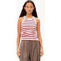 ARMEDANGELS ARMEDANGELS KANITAA STRIPES Damen Ripp-Top aus Bio-Baumwoll Mix, Pink mist-mars red, – Produktbild 1 von 1