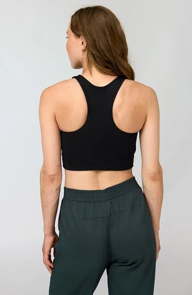 Girlfriend Collective Girlfriend Collective Damen Yoga-BH-Top Dylan aus recycelten Plastikflaschen, Schwarz, – Produktbild 2 von 4