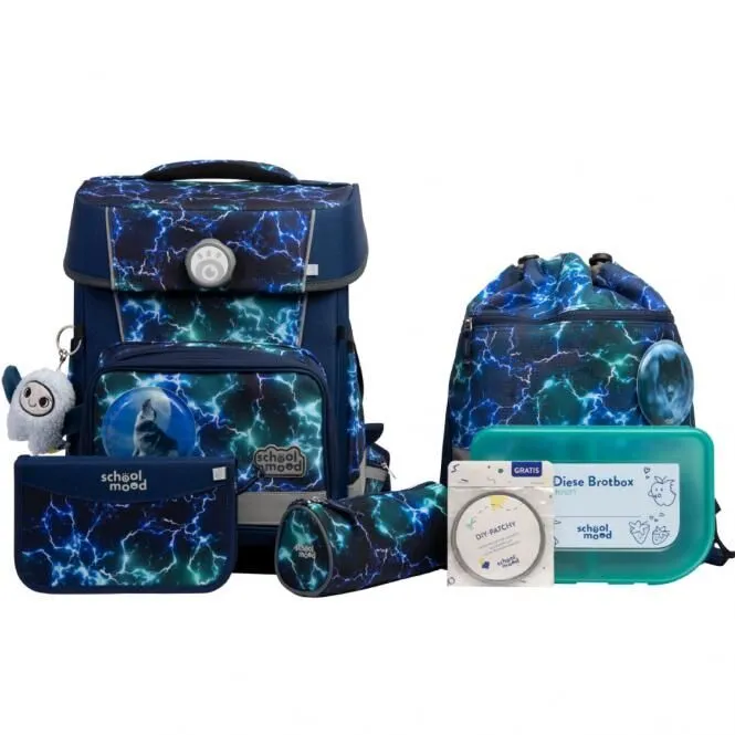 School-Mood School-Mood Champion Pro 7-tlg. Schulranzenset Felix (Wolf), Blue, – Produktbild 1 von 1