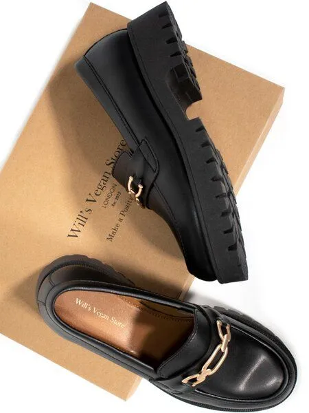 Will's Vegan Shop Will's Vegan Shop Laufsohle Loafers Damen, Schwarz, – Produktbild 1 von 2