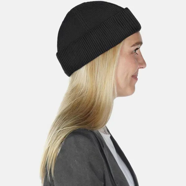 Hanseheld Hanseheld Strickmütze Seebär Rippstrick Dockermütze Baumwolle GOTS Organic, Schwarz, – Produktbild 3 von 3