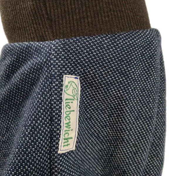 liebewicht liebewicht Yogahose Pumphose Bio Sweat verschiedene Farben nach Wahl, Blau meliert/dunkelbraun, – Produktbild 3 von 4