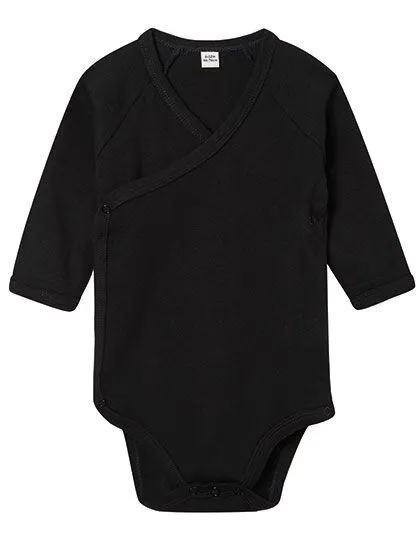 Babybugz Babybugz Baby Kimono Wickelbody Strampler 3/4 Arm Vegan, Black, – Produktbild 2 von 3