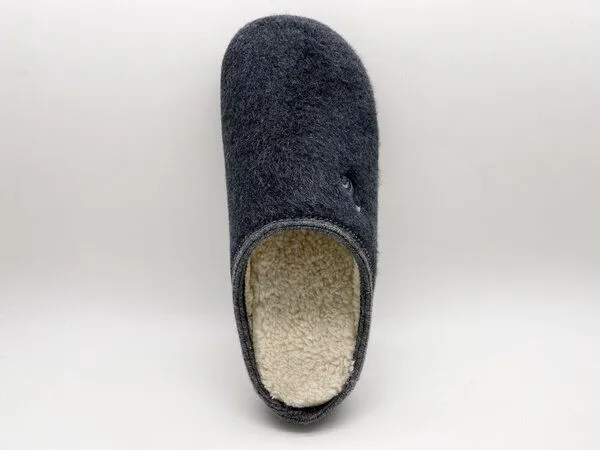 thies Veganer Hausschuh "thies ® Organic Slipper", aus superweicher Bio-Baumwolle, Dark grey (grau), – Produktbild 4 von 4