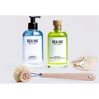SEA ME SEA ME Küchen Set mit Spülmittel, Handseife, Spülbürste & Spülschwamm | vegan | Mehrweg-Glas 250 ml – Produktbild 1 von 1
