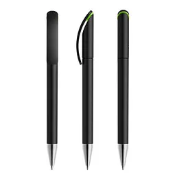 prodir prodir® Drehkugelschreiber DS3 TMS Twist, blaue Mine, schwarz/hellgrün – Produktbild 1 von 1