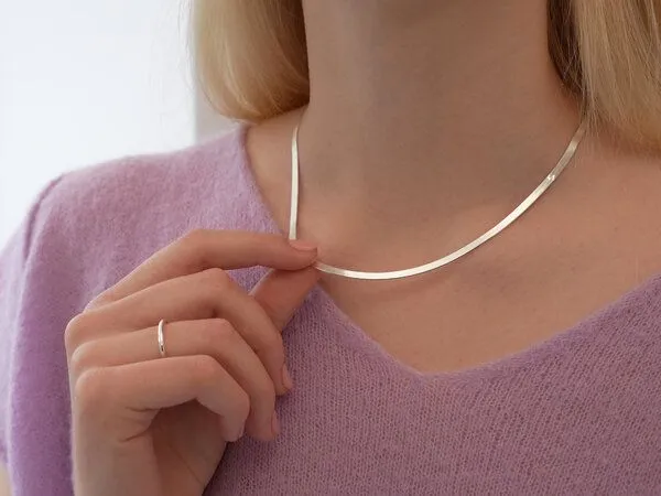 BELLYBIRD Jewellery BELLYBIRD Jewellery SCHLANGENKETTE - 925 Silber oder 925 Silber vergoldet, bewegliches Gliederband, Silber, – Produktbild 2 von 6
