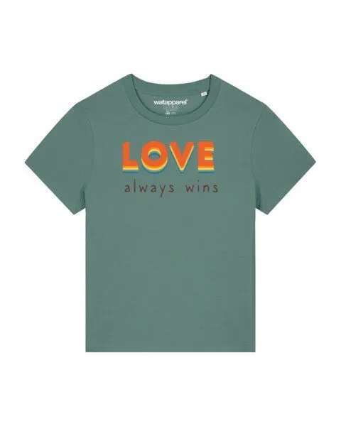 watapparel watapparel T-Shirt Frauen Love always wins, Green bay, – Produktbild 1 von 3