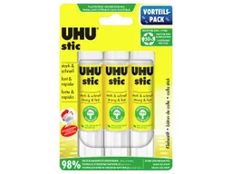 UHU UHU Klebestift "stic" ohne Lösungsmittel, 3 x 21 g – Produktbild 1 von 1