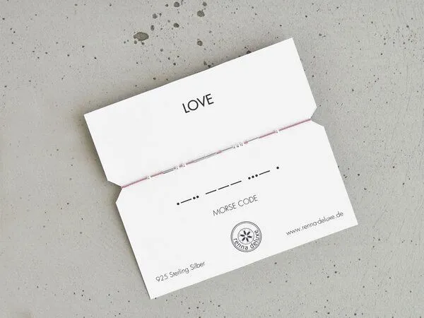renna deluxe renna deluxe Morse-Code Armband aus Sterling Silber, Rosa, – Produktbild 6 von 8