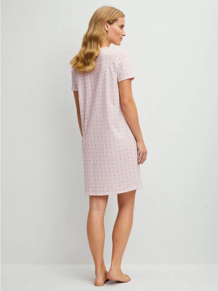 CALIDA CALIDA Nachthemd Cotton Special Damen (1-tlg) 95cm Länge, weich, mit Knopfleiste, Rosa, – Produktbild 4 von 4