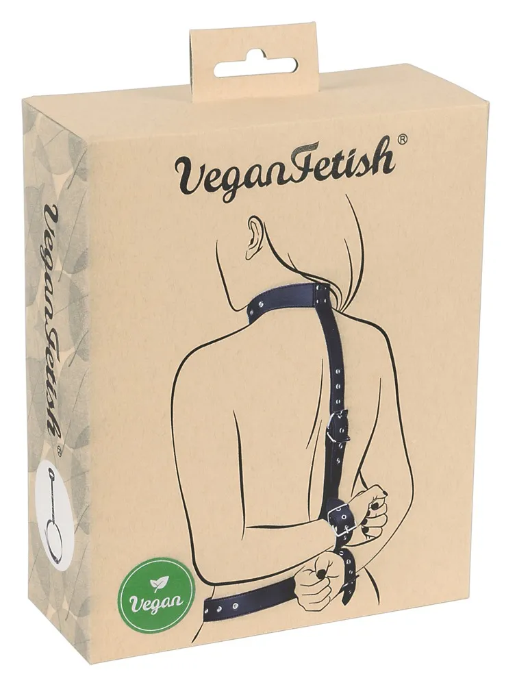Vegan Fetish Fessel-Set in Leder-Optik, Schwarz, – Produktbild 1 von 4