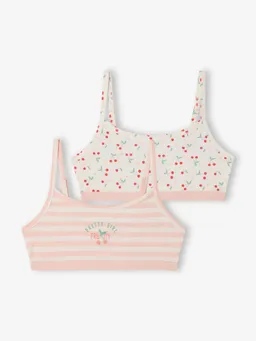 Vertbaudet 2er-Pack Mädchen Bustiers Pretty Girl Kirsch-Motive – Produktbild 1 von 1