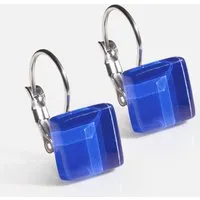 ALEXASCHA ALEXASCHA Geometrische Ohrringe hängend aus Glas | PUREFORM, Saphirblau, – Produktbild 2 von 5