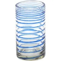 GLOBO Fair Trade GLOBO Fair Trade Glas LONGDRINK, Recyclingglas mundgeblasen, Blaue spirale, – Produktbild 1 von 1